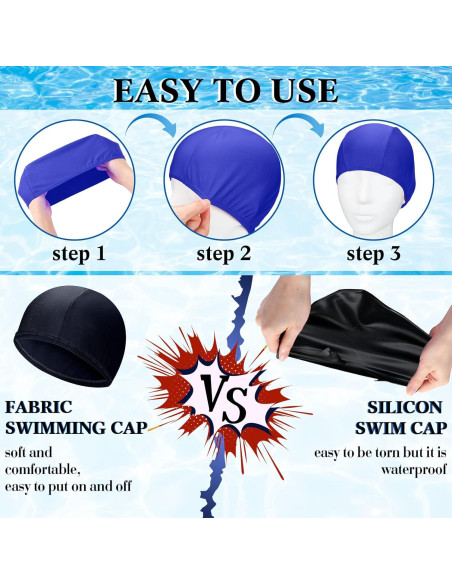 Coume Gorras de Natación 24 Pcs Unisex Nylon Spandex