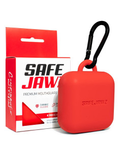 Funda de silicona para protector bucal SAFEJAWZ con mosquetón - Rojo