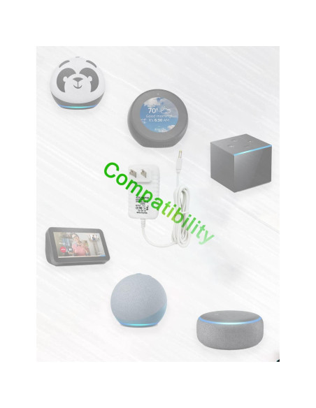 Cable de Alimentación PDEEY para Echo Dot 3ra a 5ta Gen 15W Cable de Alimentación PDEEY para Echo Dot 3ra a 5ta Gen 15W
