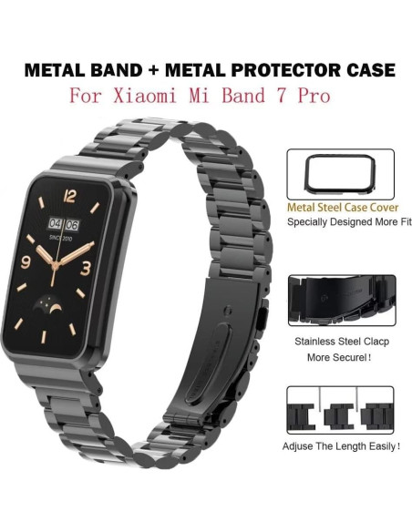 Correa de Acero Inoxidable T-BLUER para Mi Band 7 Pro