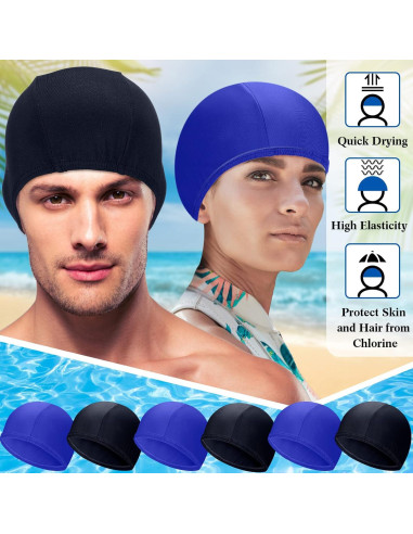 Coume Gorras de Natación 24 Pcs Unisex Nylon Spandex