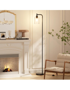 Lámpara de Pie Industrial Ziisee con Pantalla de Vidrio 2