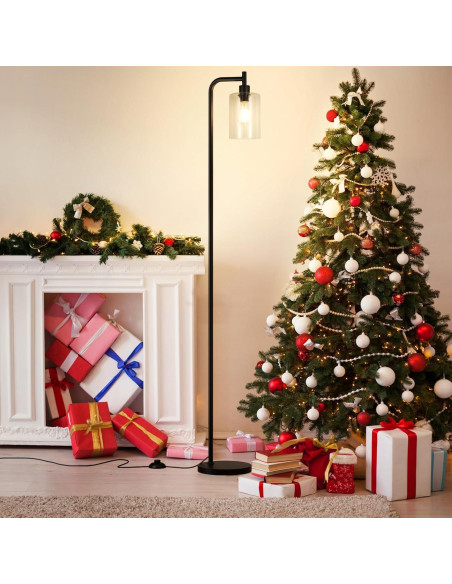 Lámpara de Pie Industrial Ziisee con Pantalla de Vidrio