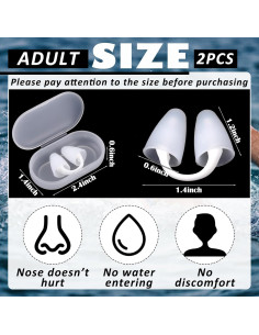 2 Tapones Nasales de Silicona Relaxweex para Natación Adultos 2