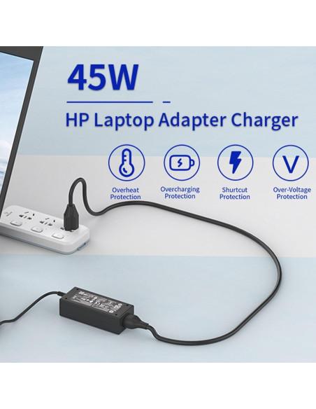 Cargador Laptop 45W HP L25296-002 Punta Azul 19.5V 2.31A
