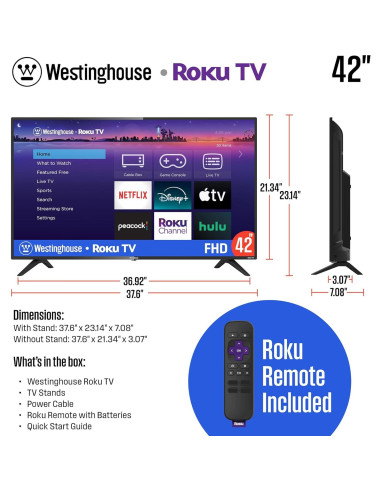 Televisor Westinghouse 42" LED Full HD Roku 1080P Wi-Fi