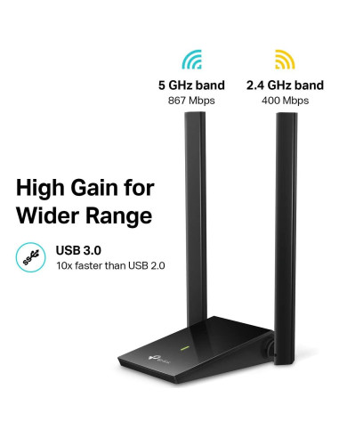 Adaptador USB WiFi TP-Link Archer T4U Plus AC1300Mbps