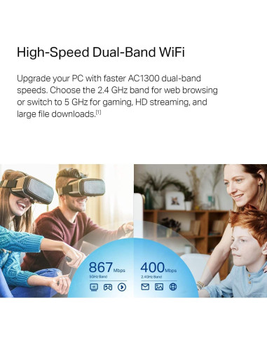 Adaptador USB WiFi TP-Link Archer T4U Plus AC1300Mbps