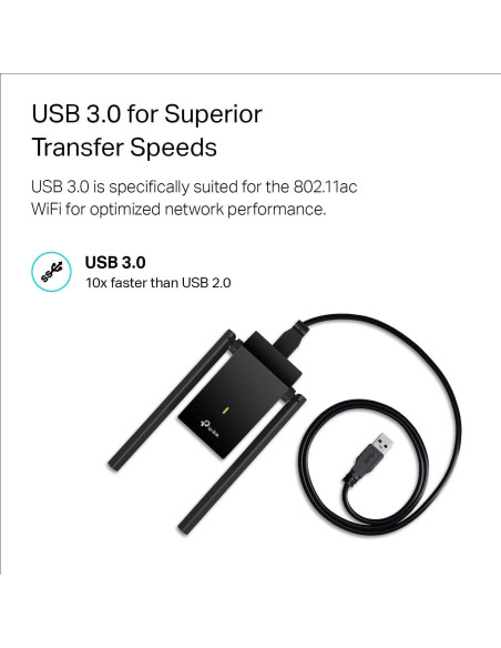 Adaptador USB WiFi TP-Link Archer T4U Plus AC1300Mbps