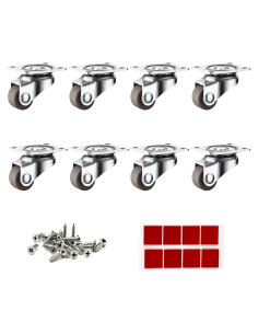 Ruedas Giratorias Mini Luxinika 13 mm Adhesivas 8 Piezas