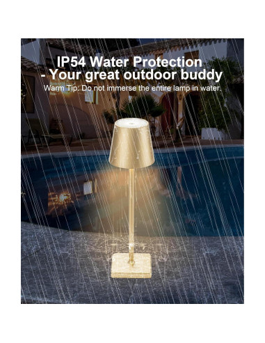 Lámpara de Mesa Recargable HASUN 2 Pack LED 5200mAh Oro