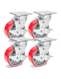 Nefish Juego de 4 Ruedas Giratorias 12.7 cm con Freno 1814 kg