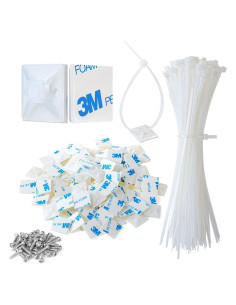 Soportes de Cable Adhesivos XHF 100 Piezas 1.9 cm Nylon