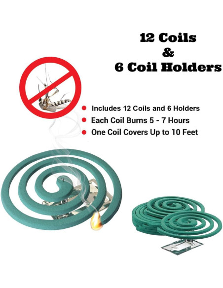 Bobinas Repelente Mosquitos W4W - 12 bobinas y 6 soportes