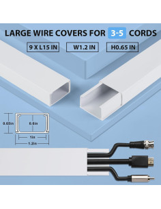 Cubierta de cable ZhiYo 3-5 cables 3.05x1.5cm blanca 2