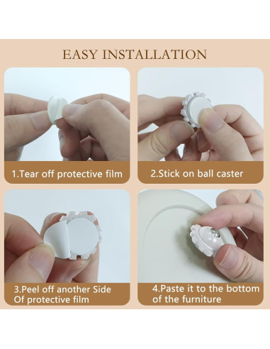 Ruedas Mini Autoadhesivas ZEMINIOR 2.5cm 360 Paquete de 20