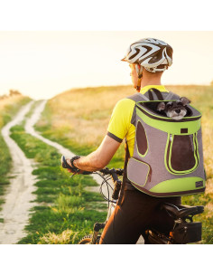 Mochila Portadora Petsfit Verde para Mascotas hasta 9,98 kg 2