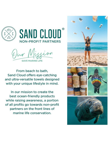 Toalla de Playa Extra Grande Sand Cloud Tortuga Teal Crush