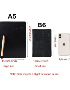 Cuaderno SAYEEC A7 de Cuero PU 360 Páginas Rayadas 2