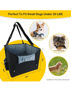 Asiento de coche para perro Beelike pequeño plegable 2