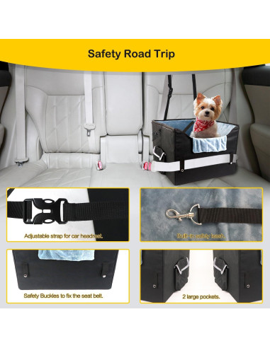 Asiento de coche para perro Beelike pequeño plegable