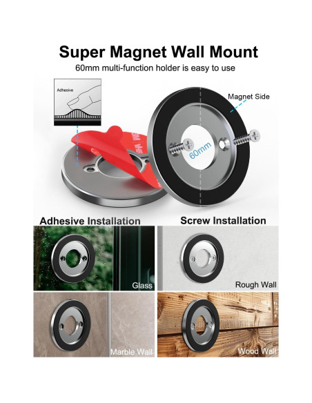 Soporte de Pared Magnético WoleyI 2-Pack Adhesivo para Tablet