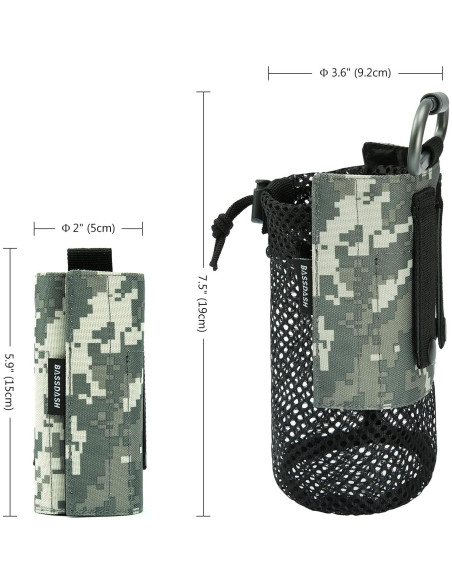 Bolsa Táctica Molle BASSDASH para Botella de Agua 19 cm