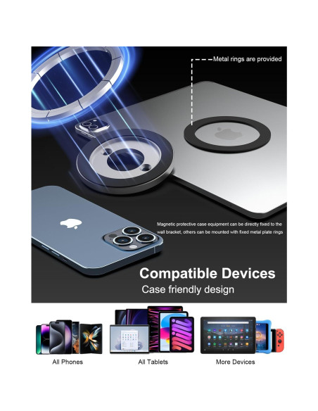 Soporte de Pared Magnético WoleyI 2-Pack Adhesivo para Tablet