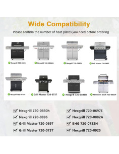 Placas de Calor Criditpid 5-Pack para Parrilla Nexgrill 2