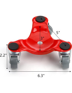 Carro Tri-Dolly de Acero ZEAYEA 4 Piezas 90,72 kg 16 cm 2