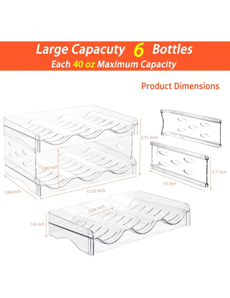 Estante para Botellas de Vino Baosia 2 Niveles 6 Botellas