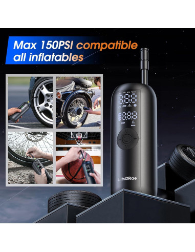 Compresor de Aire Eléctrico LILTSDRAE 150 PSI Portátil