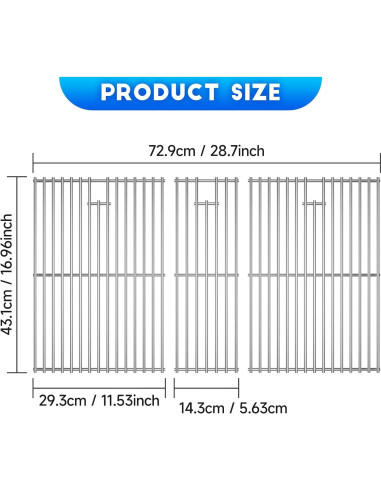 Paquete de 3 rejillas de acero inoxidable Nexgrill 720-0882A
