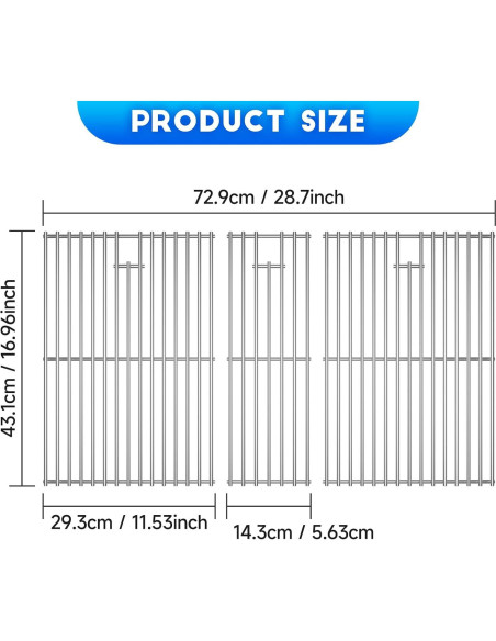 Paquete de 3 rejillas de acero inoxidable Nexgrill 720-0882A