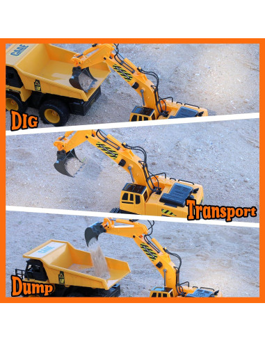 Excavadora RC GILI Control Remoto 35x12cm para Niños
