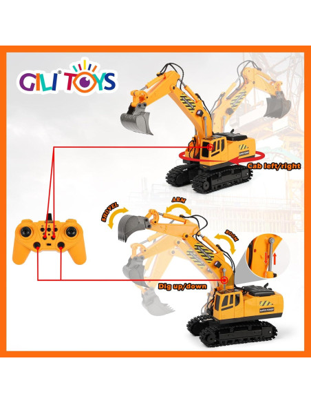 Excavadora RC GILI Control Remoto 35x12cm para Niños Excavadora RC GILI Control Remoto 35x12cm para Niños
