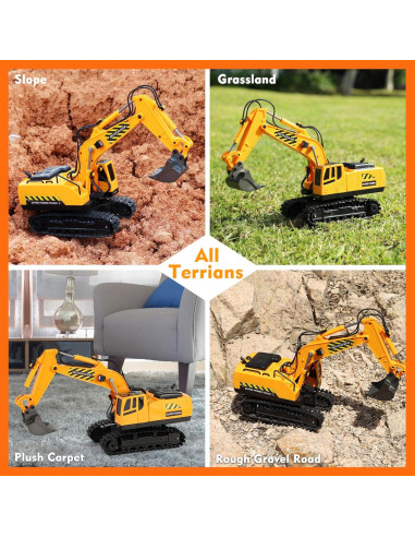 Excavadora RC GILI Control Remoto 35x12cm para Niños