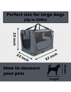 Transportín grande Prutapet 81x58x58 cm suave para mascotas 2