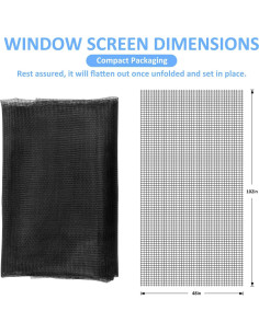 Malla de Pantalla de Ventana Amzjjle 121,92x259,08cm Negra 2