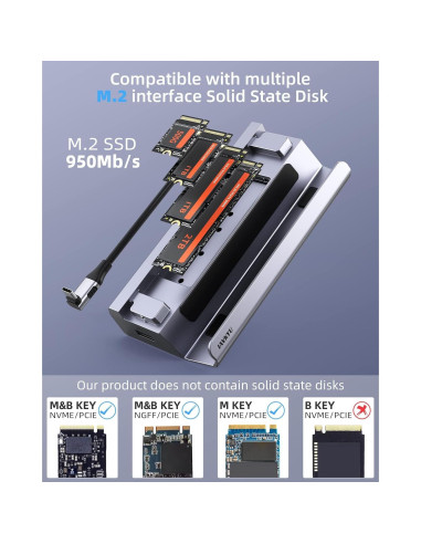 Dock M.2 6-en-1 Iavkyu para Steam Deck HDMI 4K 100W
