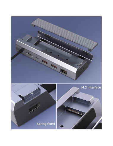 Dock M.2 6-en-1 Iavkyu para Steam Deck HDMI 4K 100W