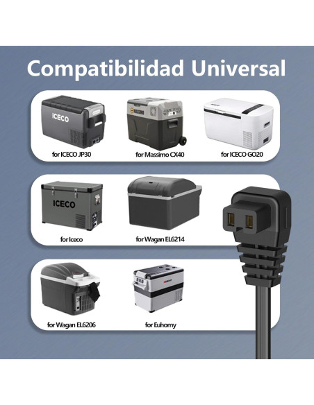 Cable de alimentación 12V para refrigerador portátil Hafiuege
