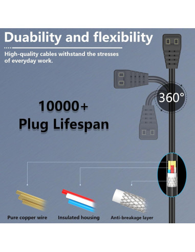Cable de alimentación 12V para refrigerador portátil Hafiuege