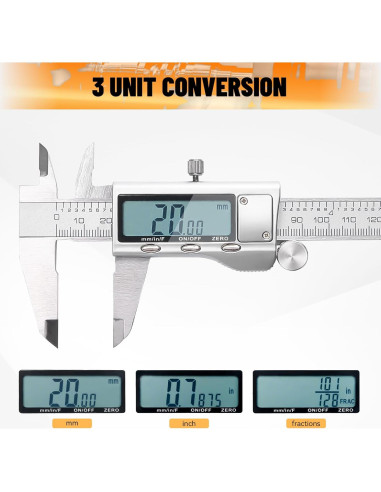 Calibrador Digital KOOPOOL 150mm con Pantalla LCD y Acero Inoxidable