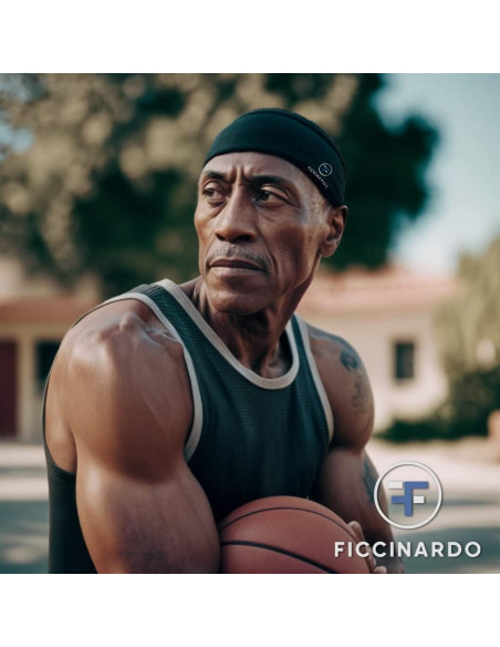 Banda para el sudor Ficcinardo - Alta resistencia - Negra - Talla única