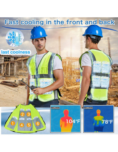 Chaleco Refrigerante PANGTIKU con 20 Paquetes de Hielo