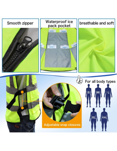 Chaleco Refrigerante PANGTIKU con 20 Paquetes de Hielo
