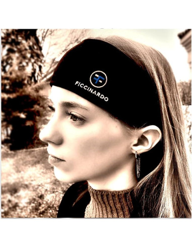 Banda para el sudor Ficcinardo - Alta resistencia - Negra - Talla única