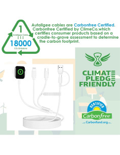 Cable de Carga Múltiple 3 en 1 Autallgee 125 cm para iWatch 2