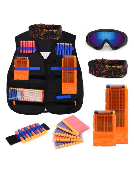 Kit Chaleco Táctico Forliver para Niños con 50 Dardos